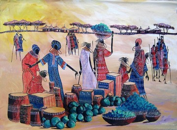 アフリカ人物々交換 Oil Paintings